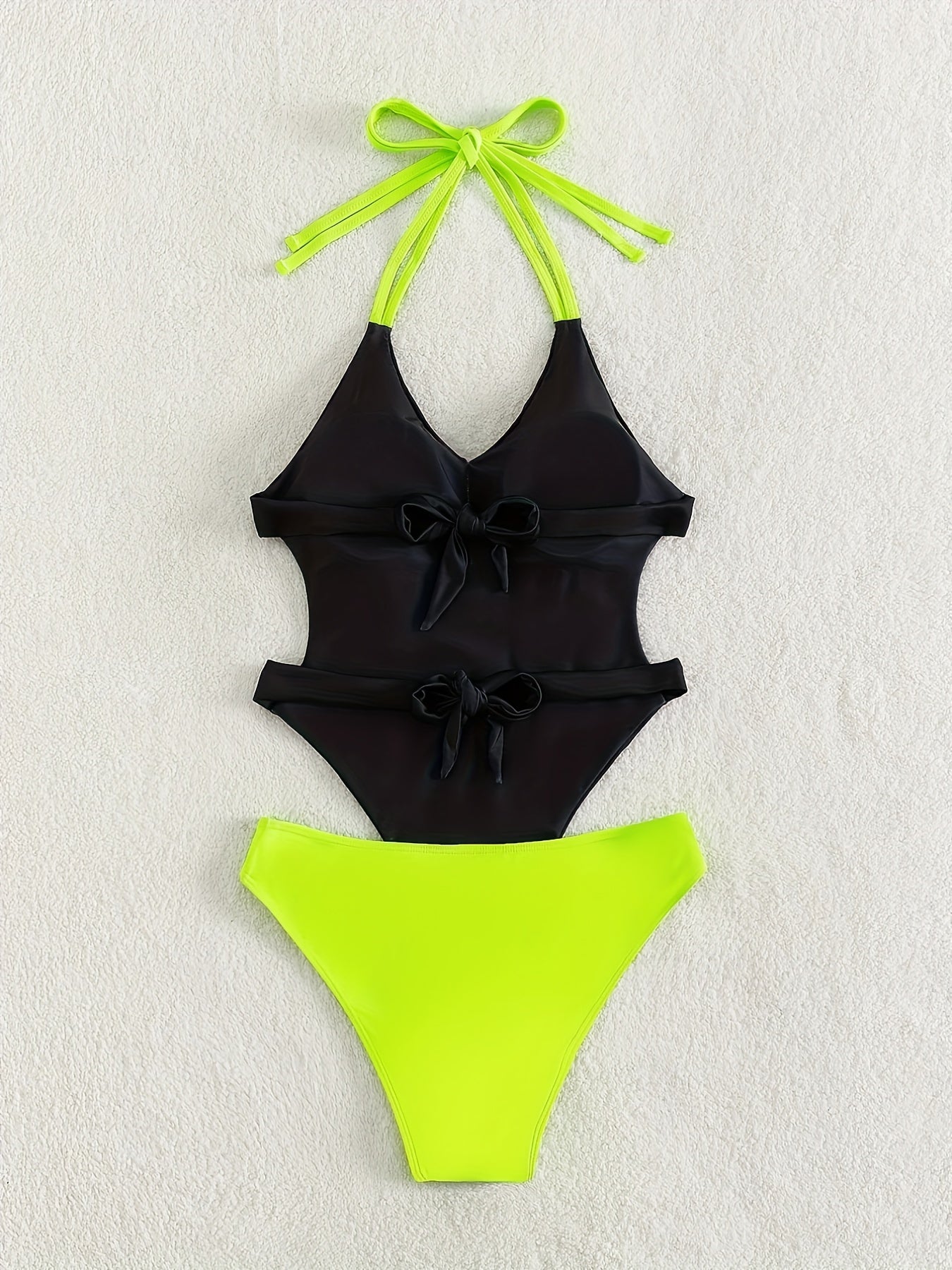 Women's Sexy Butterfly Print Monokinis Swimsuit - Halter Neck, Cut Out Backless, High Cut, Smooth Polyester & Spandex Fabric - Summer Beach Wear | High Stretch & Machine Washable | Customized SXY Special Collection