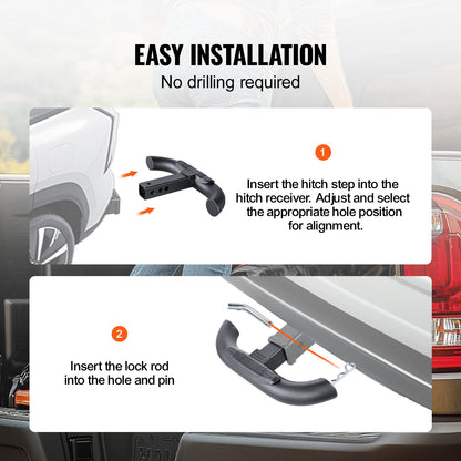 VEVOR Hitch Step for 2" Receiver Universal Trailer Tow Rear Bumper Guard Steel Arrow/elbow type