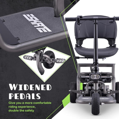 Premium Big Wheel Mobility Scooter for Seniors Adults, Electric Scooter with16'' Front Wheel, Adjust Height Seat and Foldable Handlebar, Led Lights, Max Load 300lb, Charger Included