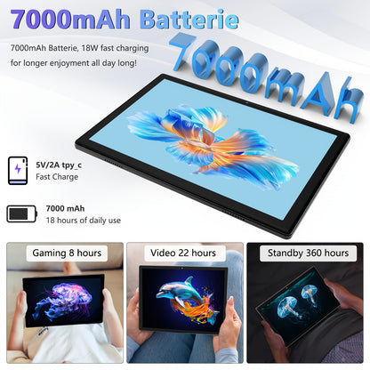 Latest Tablet Android 13 Tablet, 5G/2.4G WiFi6 BT 5.0, 16GB RAM+256GB ROM+1TB Expand Octa-Core Tablets PC, 2in 1 Tablet with Keyboard Mouse Case Stylus, Powerful Octa-Core+13MP+8MP Camera, 1280*800 IPS HD Screen, Black