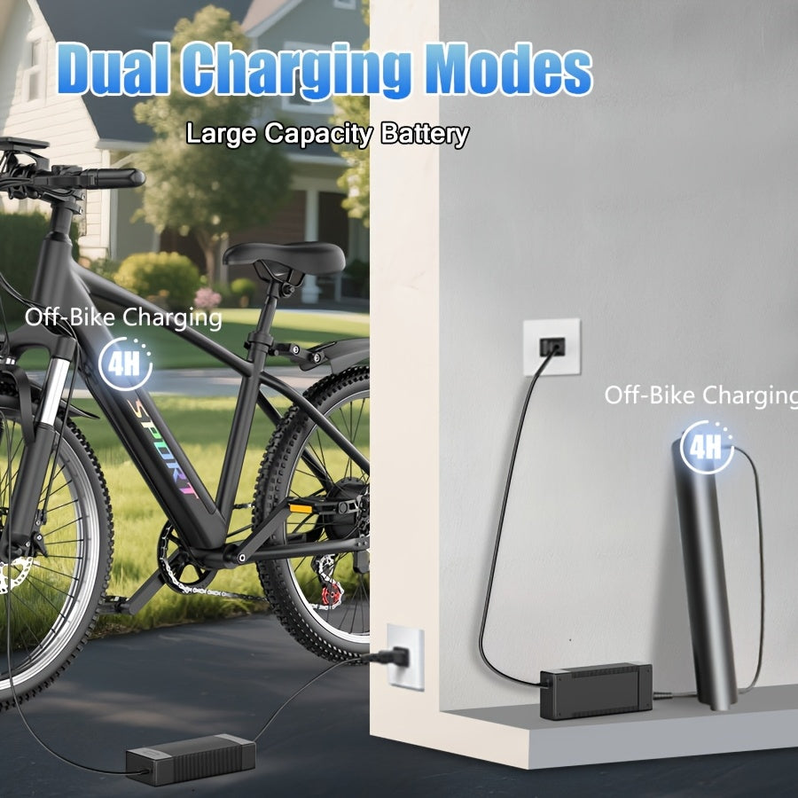 Electric Bike For Adults, 749W Motor Peak Ebike, 480Wh Removable Battery E Bike, Max 45Miles 25MPH, 26" Electric Mountain Bike, 7-Speed & Front Suspension, Electric Bicycle For Commute
