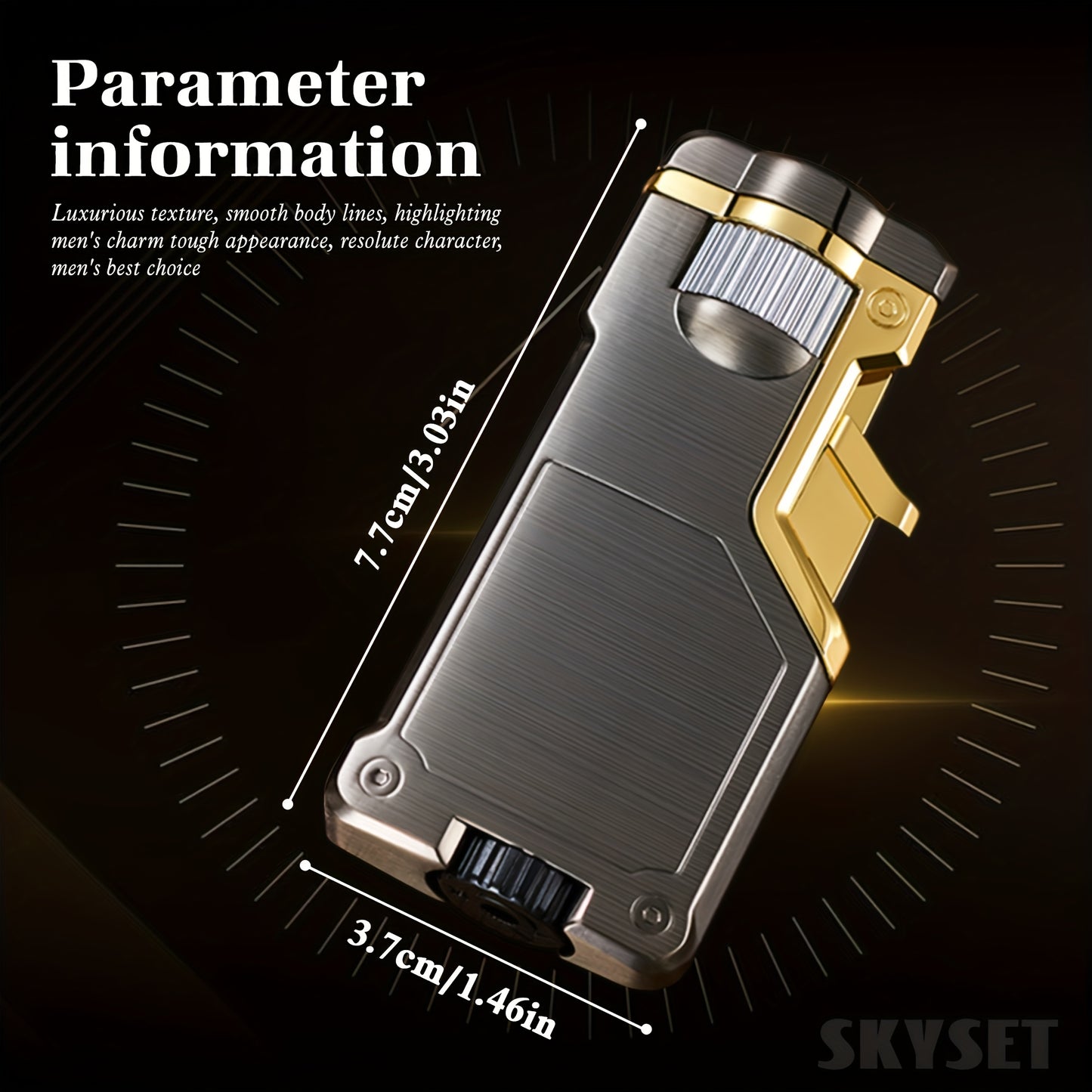 Butane Lighter Available in Three Colors, Featuring a Flame Switch, Windproof Design, And Direct Ignition. This Inflatable Lighter Is Made of Metal And Allows for Flame Size Adjustment