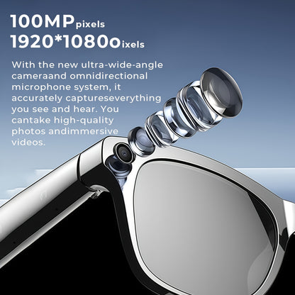 The New Smart Glasses Support Touch Control And AI Chat, GPT Large Model AI Intelligence, Wireless Calls, High-definition Music Anti-shake Shooting, Real-time Translation, Blue Light Protection, Dual-microphone Noise Reductio