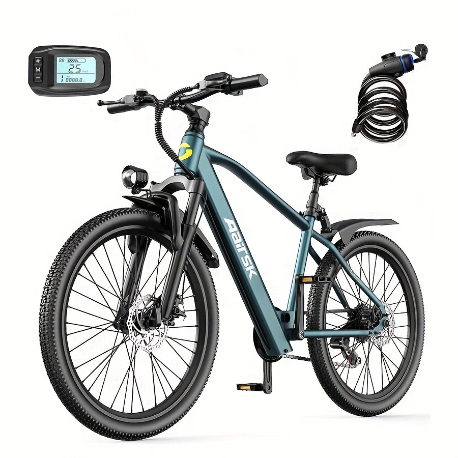 Aairsk Electric Bike 26inch, 25Mph Speed & Peak 748W Motor, 40 Miles Range &13Ah/10Ah Removable Battery, 21-Speed & Dual Suspension, Adult Teen Ebike Electric Mountain Bike, Electric Bike for Women, Electric Bikes for Men, Da