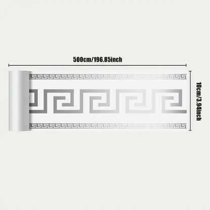 1 Roll, 197 inches x 3.94 inches, Large Roll Thickened Version, European Style Marble Tile Panel Wallpaper, Self-Adhesive PVC Faux Brick, Peel and Stick, DIY Removable No Residue, Waterproof, Wear-Resistant, Long Lifespan, Be
