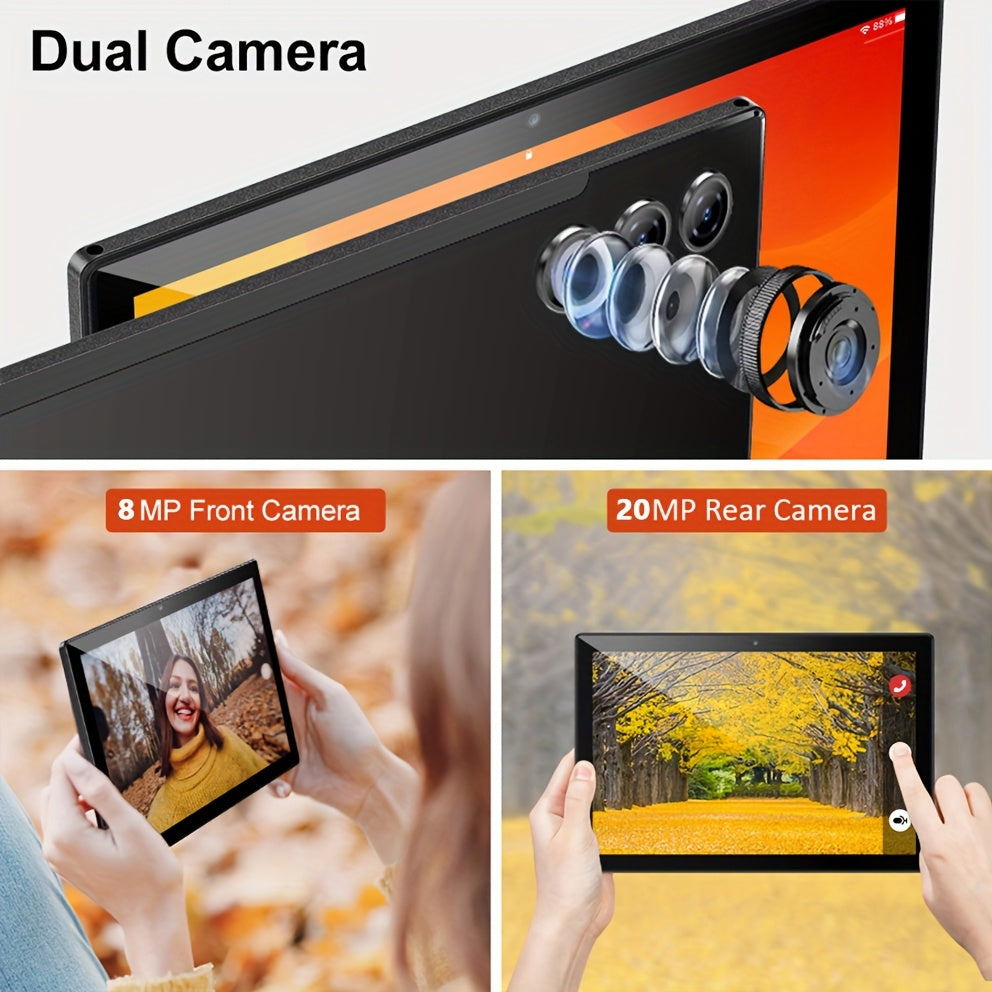 11-inch Tablet with Android 15 OS | 1280×800 IPS HD Touchscreen, 8-Core Processor, 12GB RAM, 256GB Storage, 8MP + 20MP Camera, 10000mAh Battery, 2-in-1 Design with Keyboard, Mouse, Case, Stylus, USB Cable - Ideal Christmas G