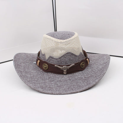 1pc Western Cowboy Hat - Lightweight Wide Brim Sun Protection, /BrownRed, for Western, Festival, Everyday, Themed Parties - Unisex Cowboy Hat for Men & Women - Ideal Western Costume Accessory Gift, Festival Gear