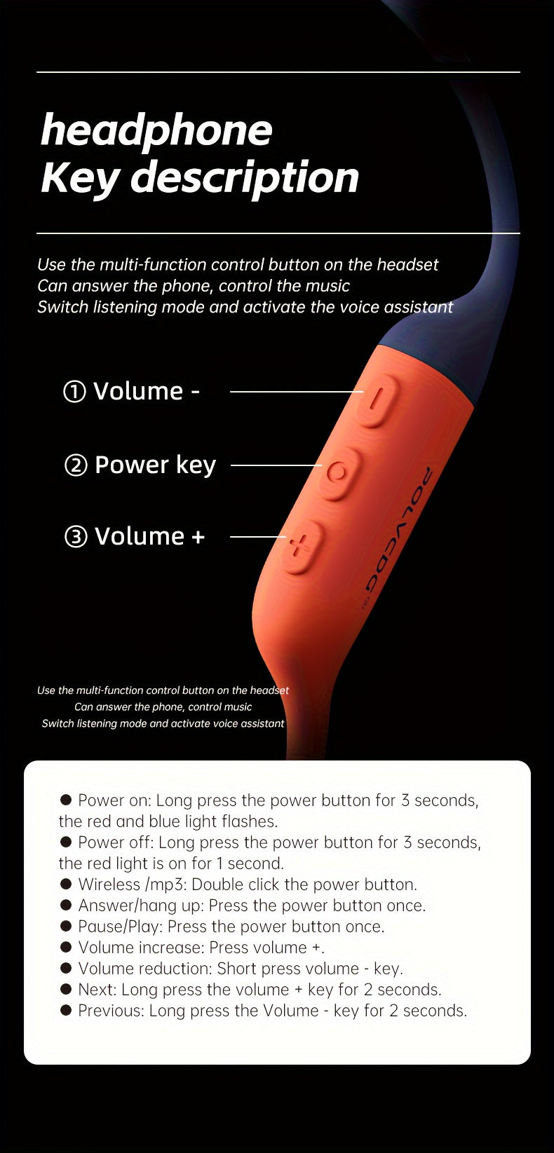 POLVCDG Audio new upgrade sound sense 2.0 X16 wireless bone conduction headset, professional sweat and, clear talk with microphone, magnetic charging port long life, large memory wireless/MP3 dual-mode one-click switch, suita