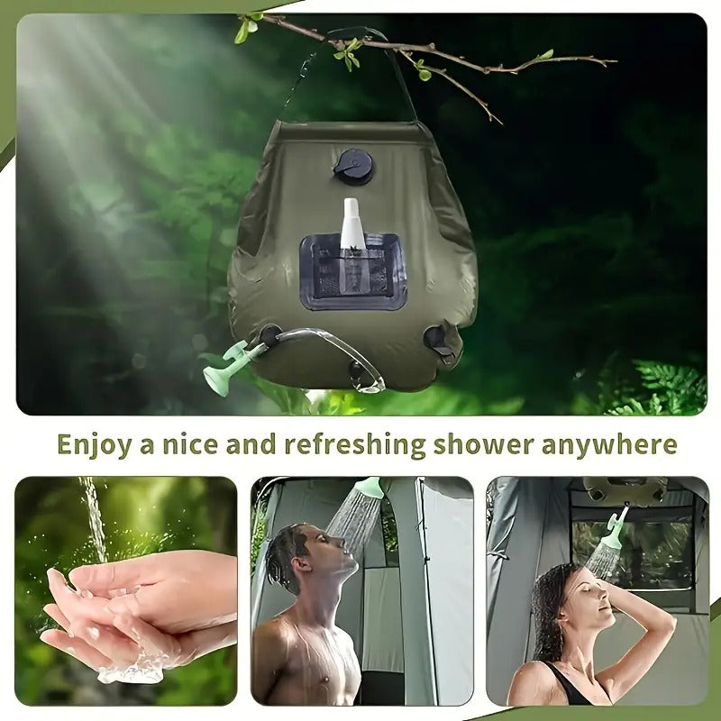 Set of 2 Portable Privacy Tents for Camping Showers - 5 Gallon Solar Shower , Quick to Assemble And Dismantle, Convenient for Hiking, Fishing, And Beach Activities - Green, Outdoor Shower Tent | Pop-Up