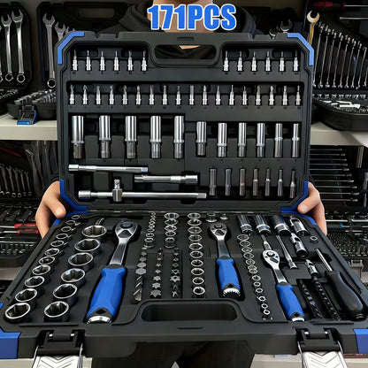 171/53+1 piece car repair tool set, 72 tooth ratchet wrench and durable toolbox storage box, perfect for car repair, home and DIY projects, worry free operation for men and women, easy to control, holiday gift set for boyfrie