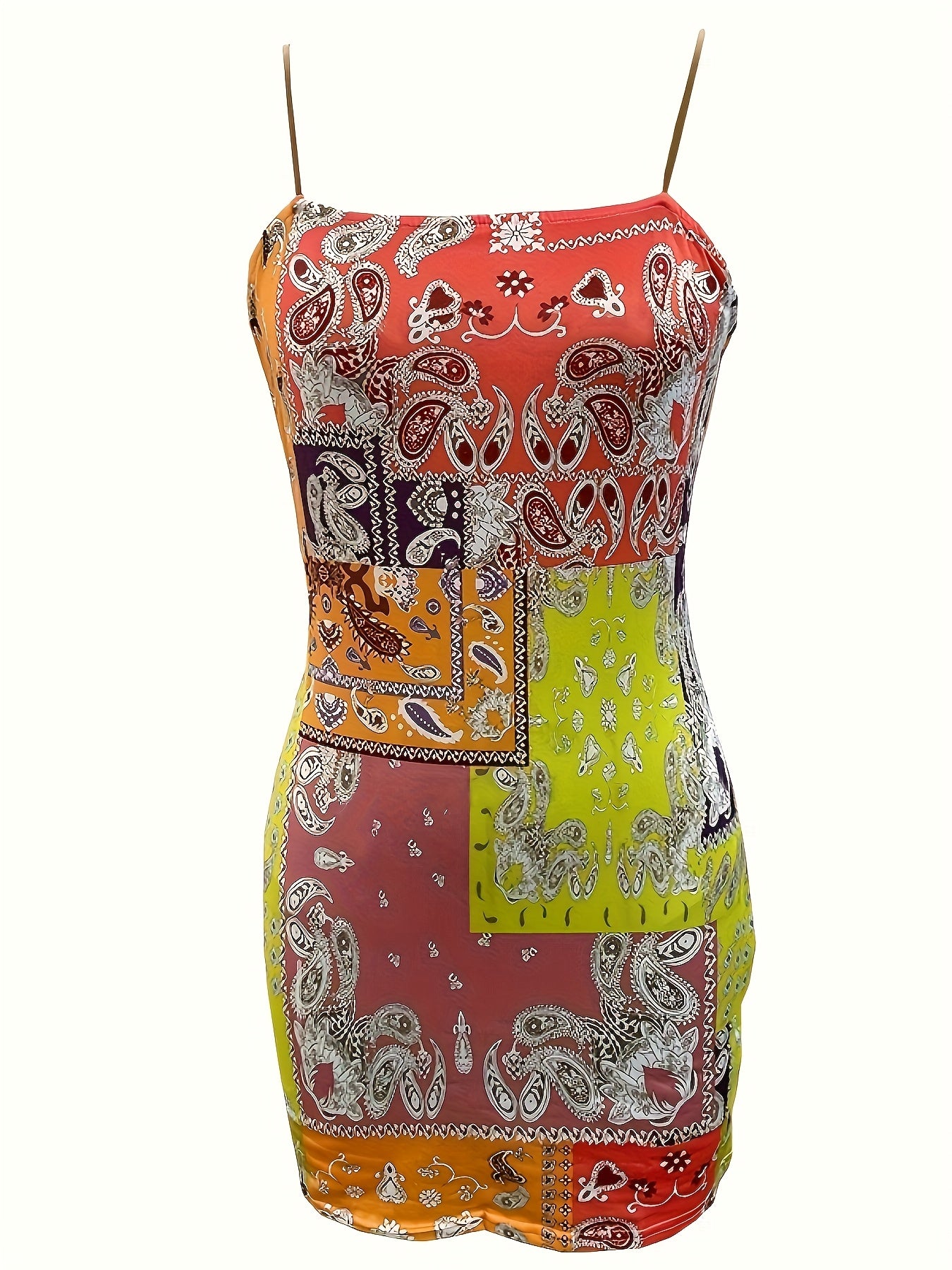 Summer Sleeveless Slim Fit Suspender Sexy Printed Dress