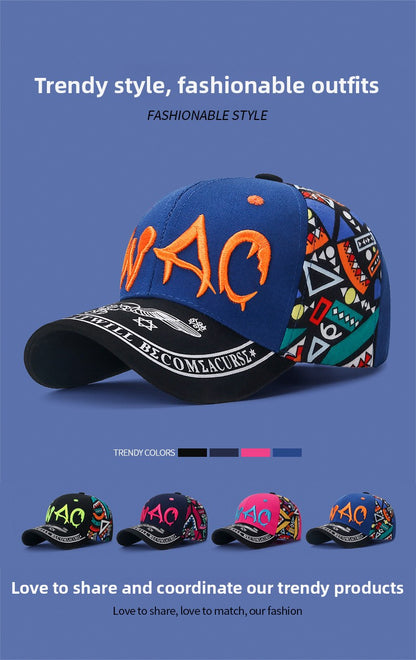 Korean-style Baseball Cap | Casual Fashion Letter Embroidery, Outdoor, Breathable Adjustable Unisex Snapback Cap for Men and Women