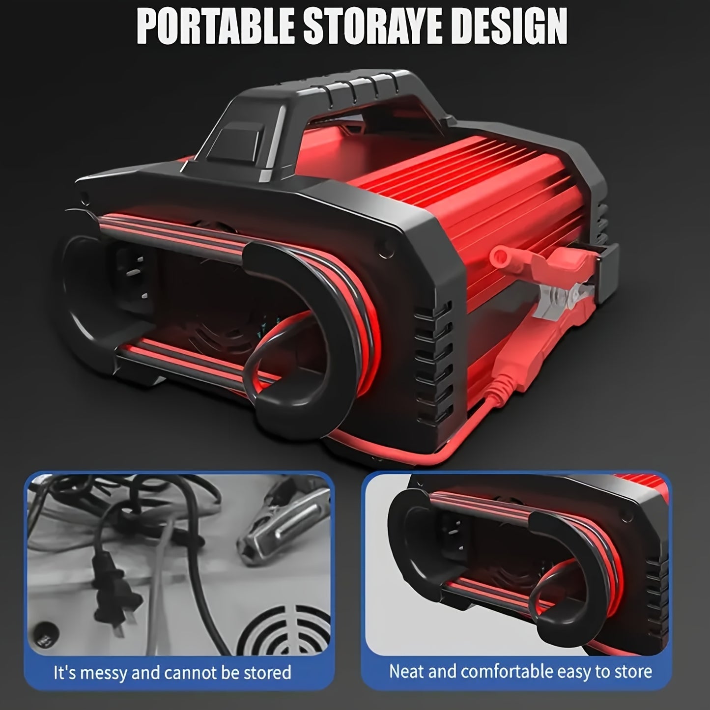 TK-2500 Heavy-Duty 12V/24V 25A/15A Automatic Battery Charger with 200-Second Jump Start, & Power Adapter (110-240V) for Cars, Trucks, Motorcycles, RV, Boat - Smart System (Battery Not Included)