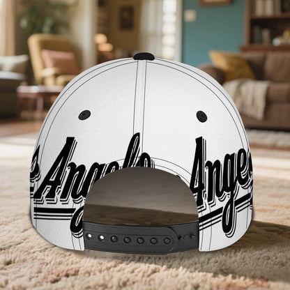 1pc 2D Los Angeles Lettering Print Baseball Cap - Adjustable Polyester Snapback Hat with Full-Body Vibrant Design, Ideal for Running, Sports & Streetwear.