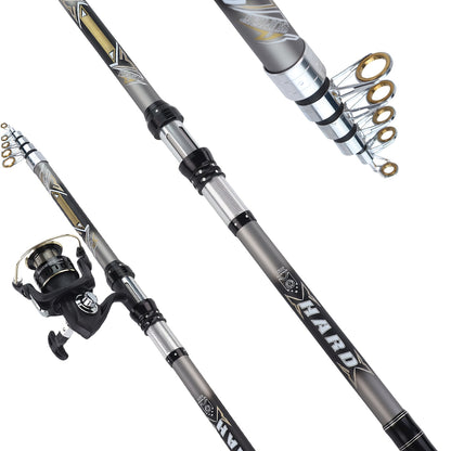 MINGWO's new rock fishing rod telescopic long throw rod throwing rod combination set, straight handle rod spinning wheel two-piece set, lure fishing wheel rotating reel, fishing line wheel bait reel, universal seawater corros