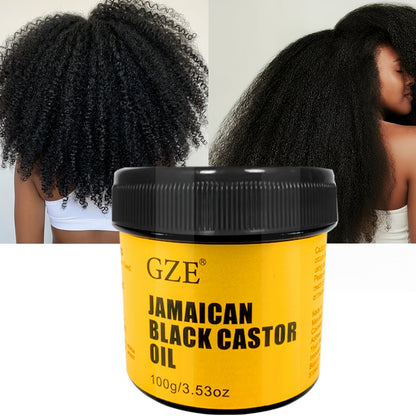GZE JAMAICAN Black Castor Oil Pure Cold-Pressed for Hair Skin Moisturizing and Scalp Care - Jamaican Castor Oil for Hair, Eyelash and Eyebrow Strong Hair Large Hair Density for Both Hair & Eyelash