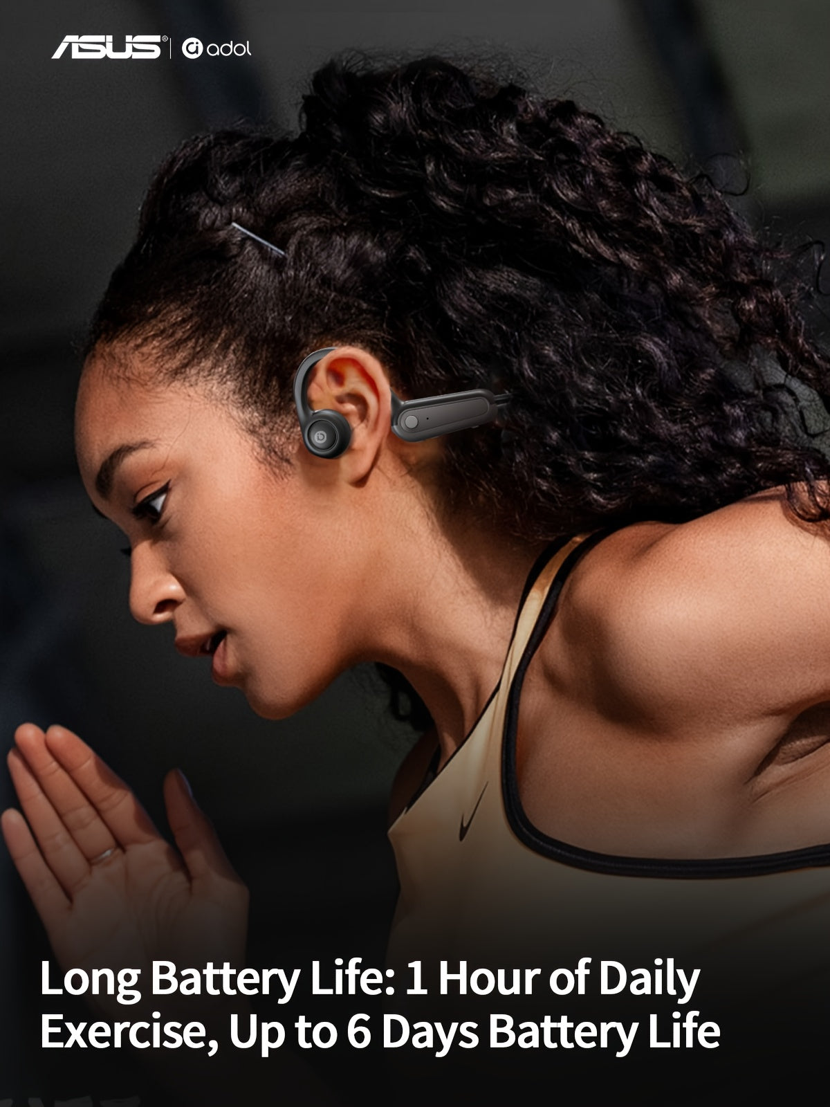 ASUS Bone Conduction Open-Ear Wireless Earphones with Mic and Multi-Function Controls, Perfect for Sports, Fitness, Riding, and Gaming
