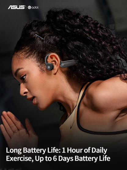 ASUS Bone Conduction Open-Ear Wireless Earphones with Mic and Multi-Function Controls, Perfect for Sports, Fitness, Riding, and Gaming
