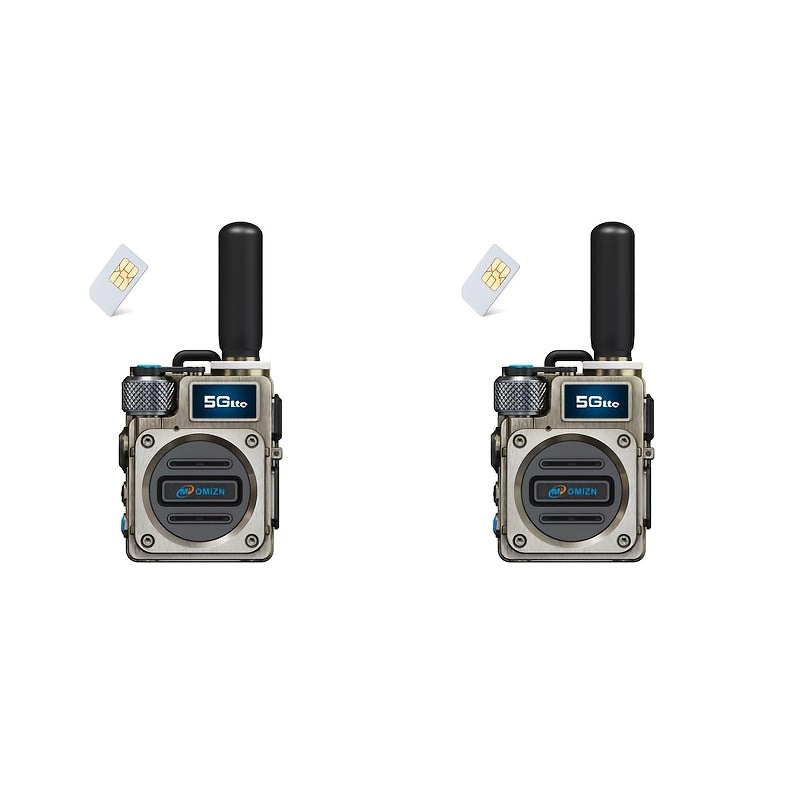 2pcs POC Walkie Talkie, Two Way Radio National 5000 Miles Public Network Intercom, Transnational Radio, Come with SIM Card, UnbreakableAluminum Alloy