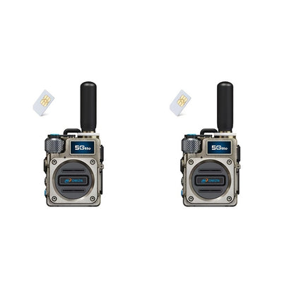 2pcs POC Walkie Talkie, Two Way Radio National 5000 Miles Public Network Intercom, Transnational Radio, Come with SIM Card, UnbreakableAluminum Alloy