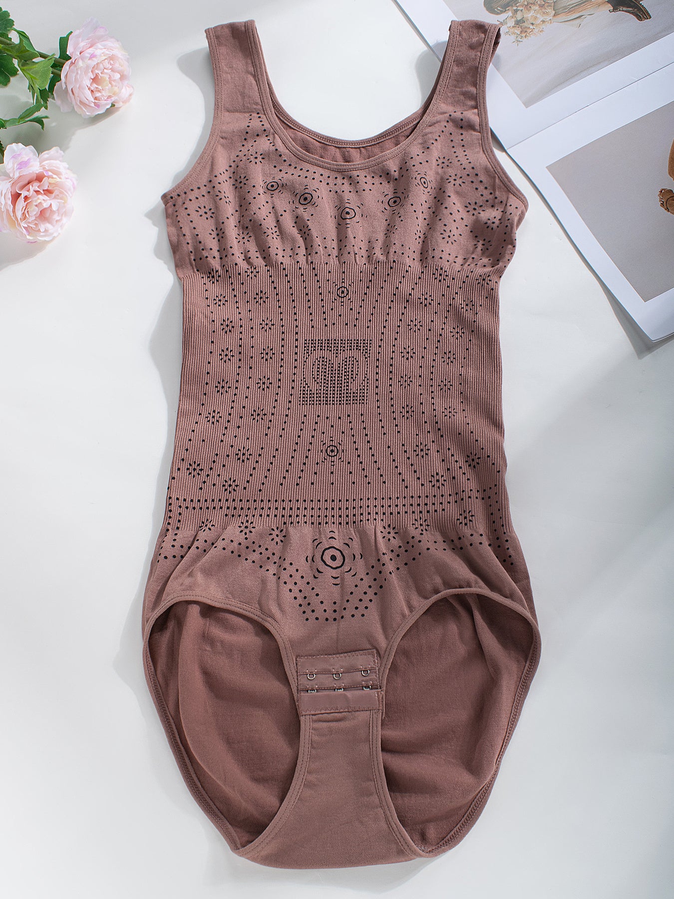 1pc CELILIN Women's Full-Coverage Tummy Control Bodysuit - Seamless Compression Shaping Suit with Bust & Abdominal Shaping, Postpartum Wear, Solid Color Full-Body Shaper (Hand Wash/Dry)