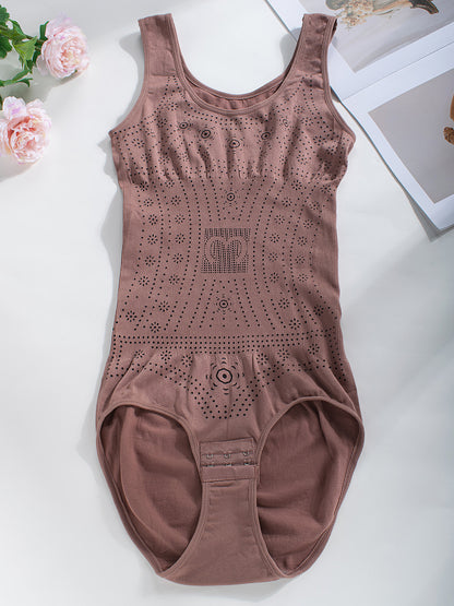 1pc CELILIN Women's Full-Coverage Tummy Control Bodysuit - Seamless Compression Shaping Suit with Bust & Abdominal Shaping, Postpartum Wear, Solid Color Full-Body Shaper (Hand Wash/Dry)