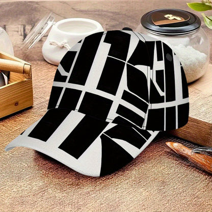 1pc Bold 2D All-Over Print Adjustable Snapback - Funky Full-Body Baseball Hat with Bold Text Design, Adjustable Strap for Sports, Running, Gym & for halloween/Christmas/Thanksgiving Events - Polyester Casual Streetwear Access
