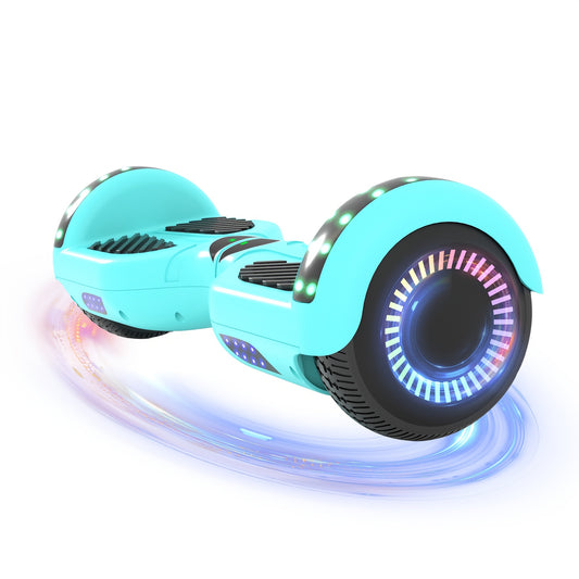 300W 7.5MPH Hoverboard for Kids, 7.5 Mile Range, 3H Charge, 6.5" Wheels, Bluetooth & Corlorful LED Lights, Ideal Gifts for Kids Boys & Girls-Thanksgiving Gifts Christmas Gifts, P6 Green