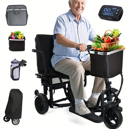 High-Quality Commute, Easy-Fold Electric Tricycle for Adults - No Assembly Required, Lightweight 45lbs, 20 Mile Range with Basket Included, WISGING