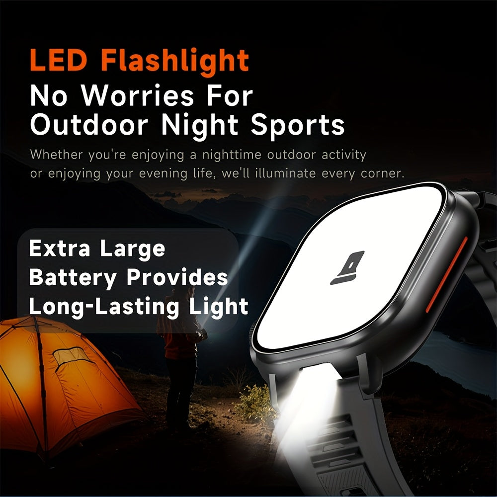 LIFEBEE New Smart Watch Full Screen Smartwatch Wireless Calling with Automatic Motion Recognition 100+ Sports Modes, Sports Watch 630mAh USB Rechargeable Battery, Step Counter, Compass Ideal for Outdoor Enthusiasts, Men & Wom