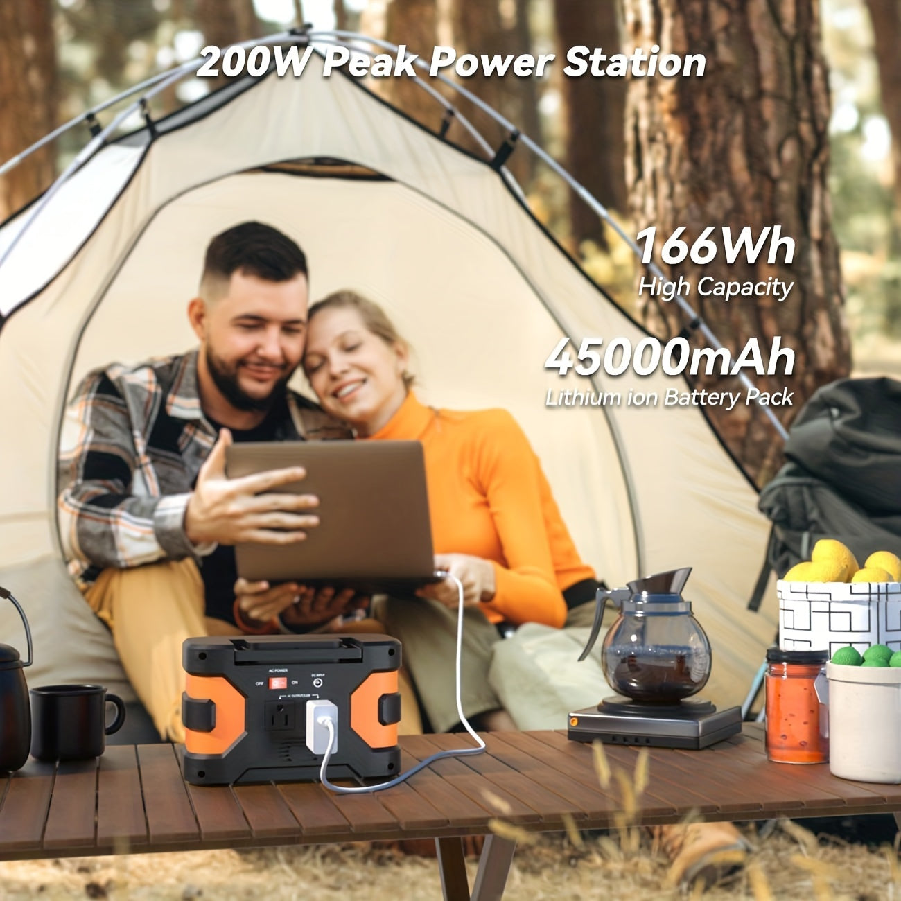 Flashfish 200W Portable Power Station, 45000mAh Solar Generator with // Outlets, Lithium Battery Pack for CPAP, Camping, Home Emergency Backup, Solar  Compact & Lightweight Design,F Overload & Overheat, 166Wh Capacity, 110V-1