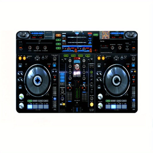 Vibrant DJ Mixer Design Floor Mat - Colorful Graphic Print, Polyester Fiber, Machine Washable, Indoor/Outdoor Decorative Mat for Living Room, Bedroom, Game Room, Music Studio, DJ