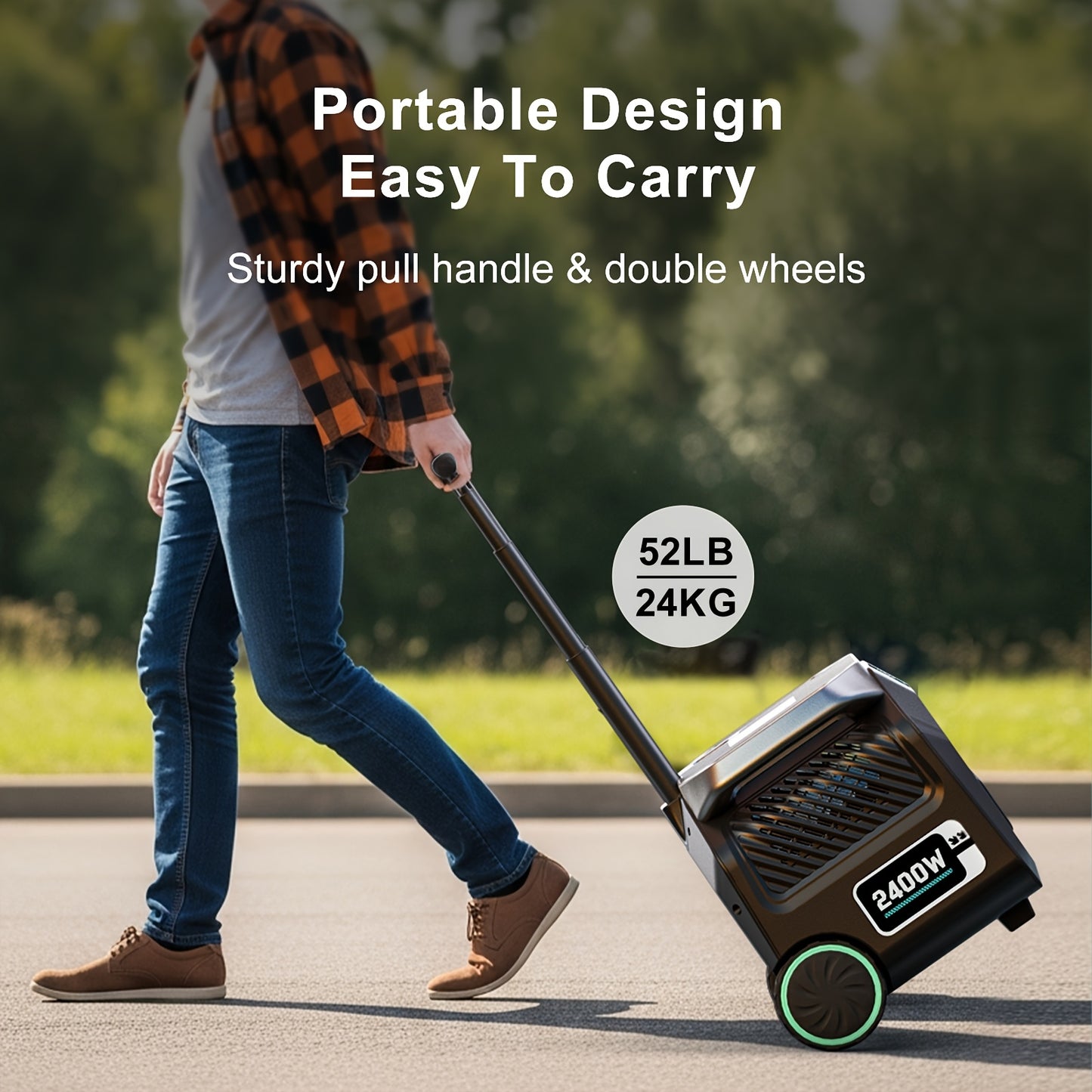 IEE P2400 Portable Power Station 2400W (5000W Peak) Solar Generator with 2x100W Solar Panels & Bonus 30W Panel, 2048Wh LiFePO4 Battery, 1800W AC Charging, 4 AC Outlets, Heavy-Duty for home Backup, RV, Emergencies - Eco System