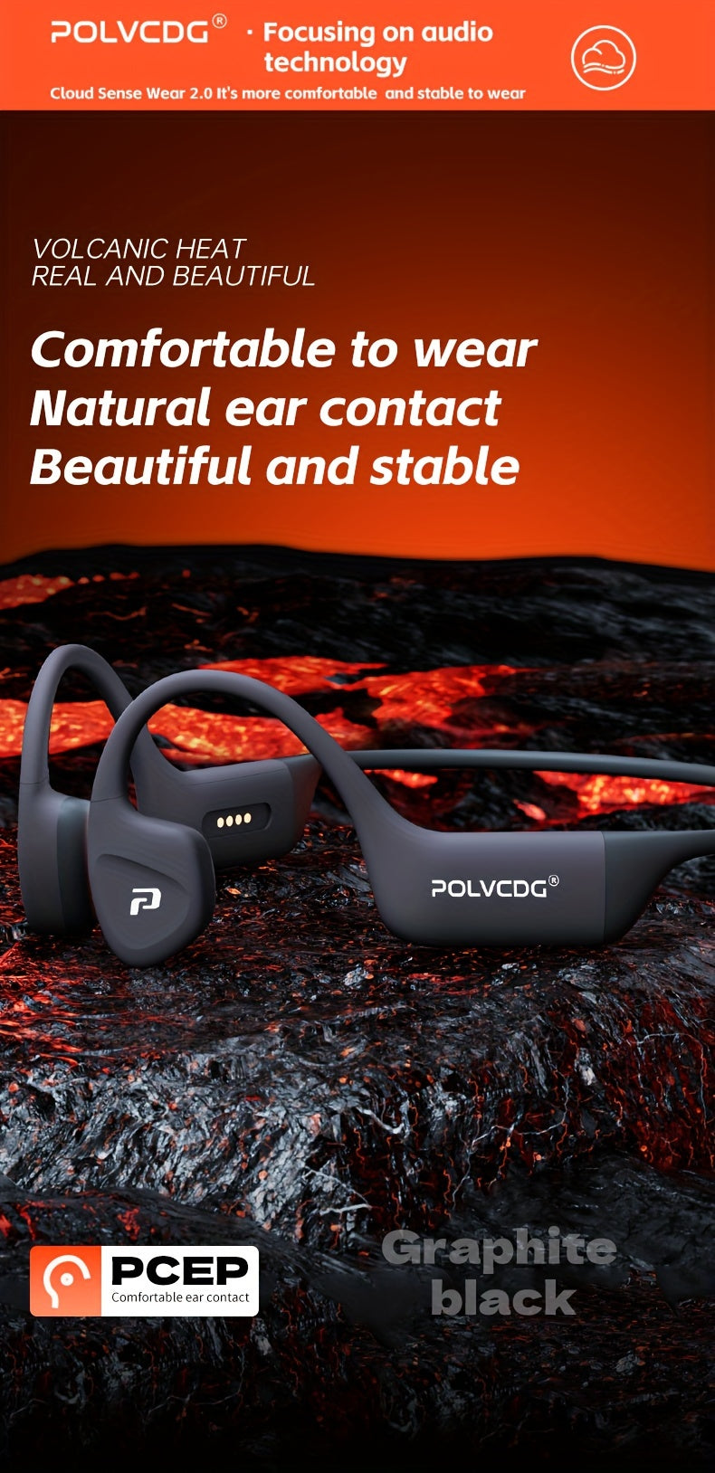 POLVCDG Audio new upgrade sound sense 2.0 X16 wireless bone conduction headset, professional sweat and, clear talk with microphone, magnetic charging port long life, large memory wireless/MP3 dual-mode one-click switch, suita