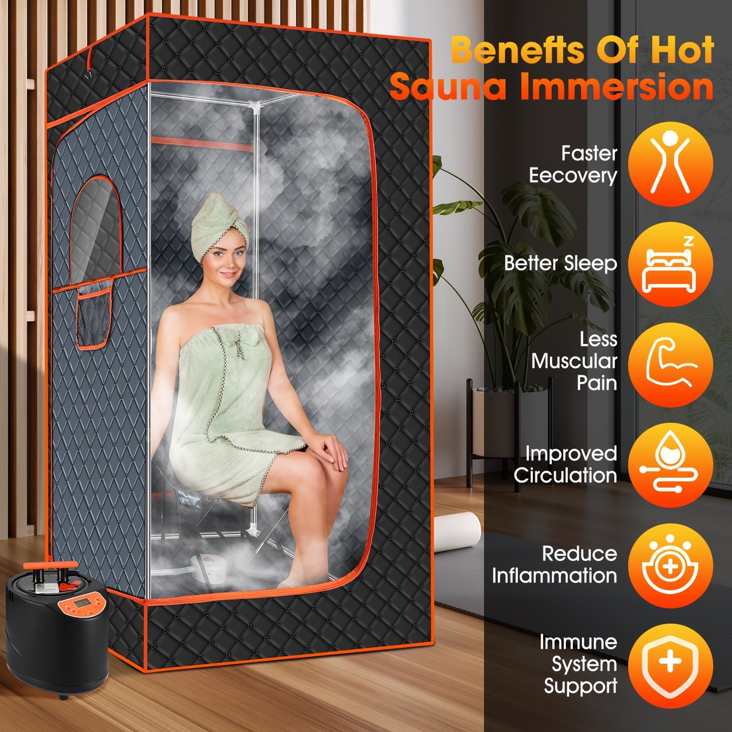Portable Home Sauna Tent& Steam Sauna Box- Full-Body Steam Bath Cabin, No- Setup, Easy Assembly, Detox&, Large Portable Design(70.8"x31.5"x31.5") for/Outdoor Use, Family-Friendly Sweat Lodge