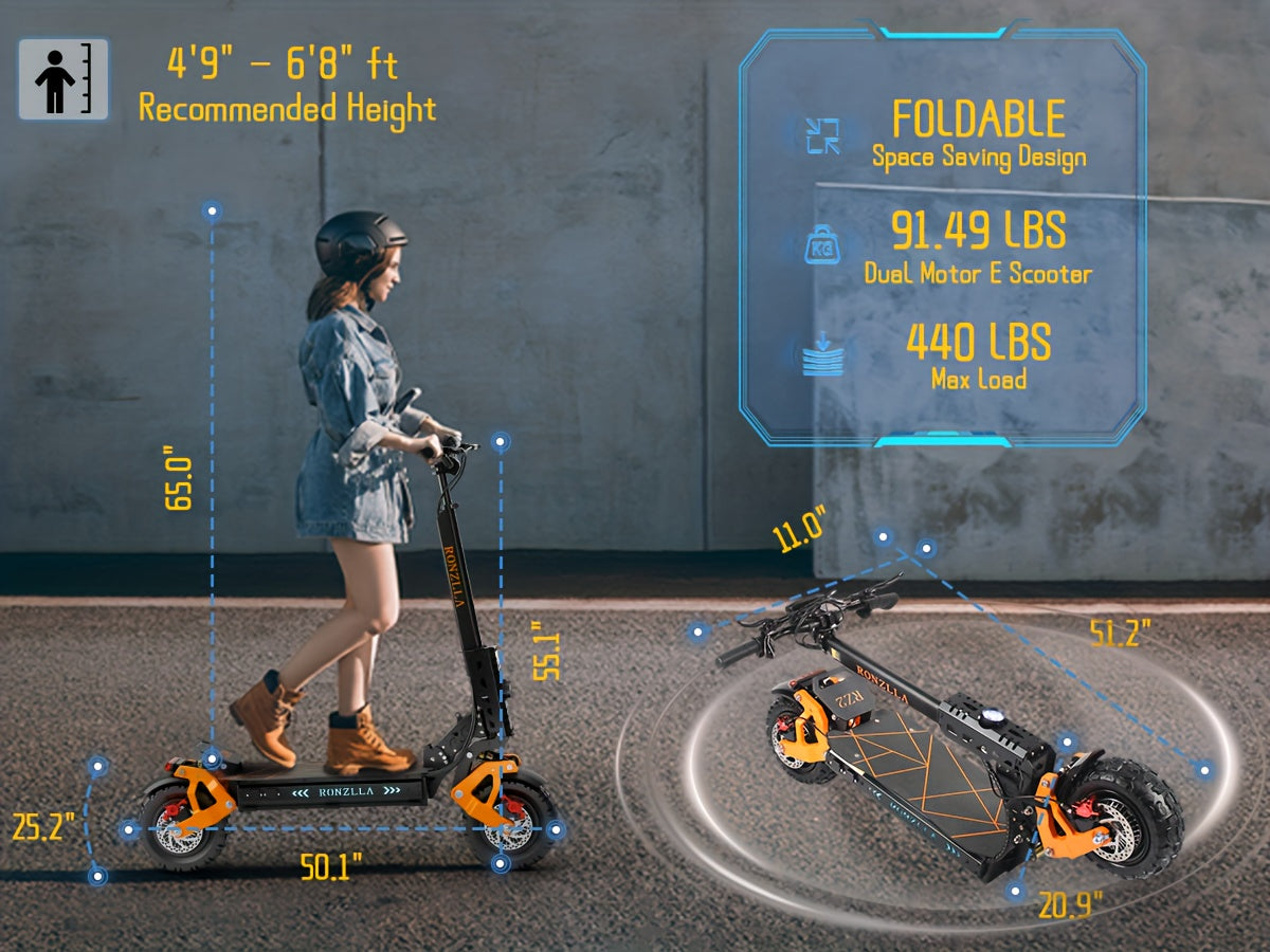 Fast Electric Scooter 60V 28.8A, 749W Dual Motor System for Unbeatable Speed, 60 Miles Long Range, Off Road All Terrain 11 Inch Tires, Full Suspensions & Seat, A True Hyper Scooter And One Of The Fastest Heavy Duty E-scooter