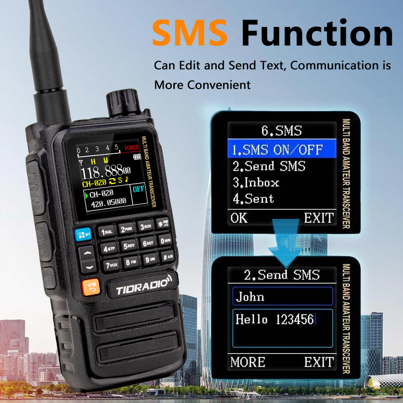 TIDRADIO H3 PLUS | Ham Radio Multi-Band Two-Way Radios with AM/ FM & Wireless Headset Compatibility | 5000km Long Range Walkie Talkies for Camping & Emergency