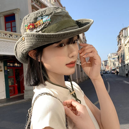 Women'S Wide Brim Fisherman'S Hat - Adjustable Snap Closure, Stretch Fit Summer Sun Hat with Breathable Design for Outdoor Camping, Hiking, Beach & Casual Outings - Western Cowboy Style Unisex for Men & Women (Green, Durable