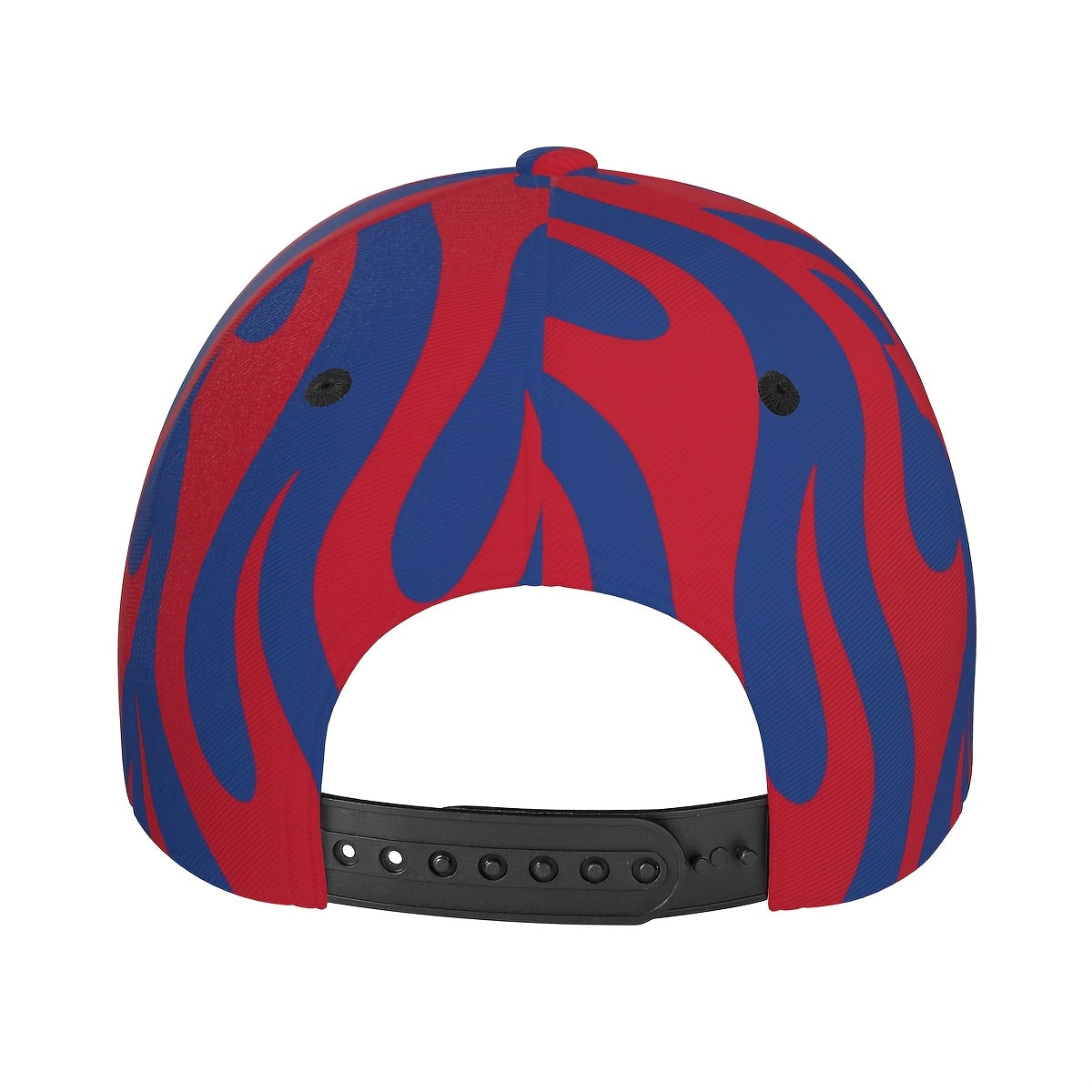 Detroit-Themed Snapback Baseball Cap with Red-Blue Flame Print - Lightweight Breathable Curved-Brim Hat Suitable for Basketball Fans, Events & Casual Wear, All- Cap for Motor City
