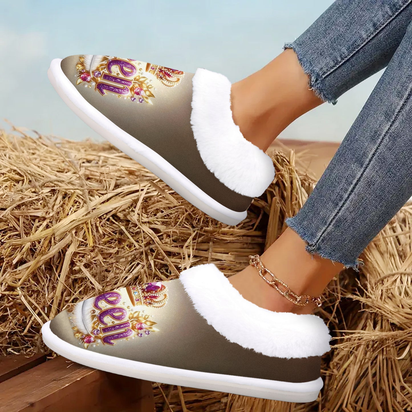 [Non-Slip Slippers] Women'S Slip-On House Shoes - Non-Slip Rubber Sole, Soft Fuzzy Interior Lining, Machine Washable Indoor/Outdoor Slippers - All-Season Cozy Footwear for Home, Office, Spa - Easy Slip-On Design with Non-Slip