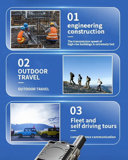 Global POC 10000 Miles Walkie-Talkies Ultra Long Distance International Intercom Unlimited Range PTT Walkie Talkie Multi- Functional Two Way Radios 2 Radios 2 Cards 2 Headphones Set