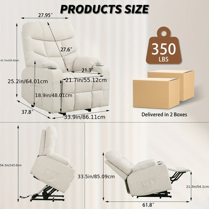 Comfortable Chair For The Living Room, Relaxation, Electric Reclining Chair, Electric Reclining Chair For Adults, Electric Lifting Chair With Heating Function, Massage Function, Electric Reclining Chair With Side Pockets