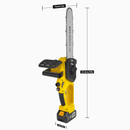 12 Inch Wireless Electric Chainsaw, Equipped With Large Capacity Battery And Fast Charger, Brushless Motor, Portable Handheld Pruning And Shearing Machine, Suitable For Home And Gardening Use