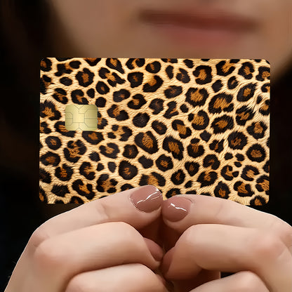 Brown Leopard Print Waterproof Sticker Credit Card Beige Cover, High-Quality, Scratch-Resistant, Suitable for Credit Cards, Bank Cards, Bus Cards, Removable Self-Adhesive for Most Cards, Ideal Gift for Friends, Decorative Sti