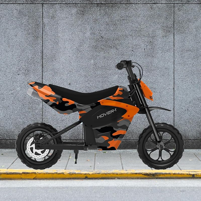 Hover-1 My First Dirt Bike for Kids - 300W Motor, 9MPH Max Speed, 9 Mile Range, 12" Off-Road Tires, 120LB Max Weight, Twist Grip Throttle & Rear Disc Brake Electric Dirt Bike for Kids Ages 5+ Years