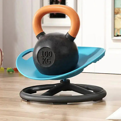 Dual-Piece Core Training Set | 360° Rotating Sensory Chair + Pilates Wand Chair | Egg-Shaped Non-Slip Seat with Spring Resistance Adjustment | Enhances Balance Stability | Suitable for Autism, ADHD, Fitness Beginners | Metal