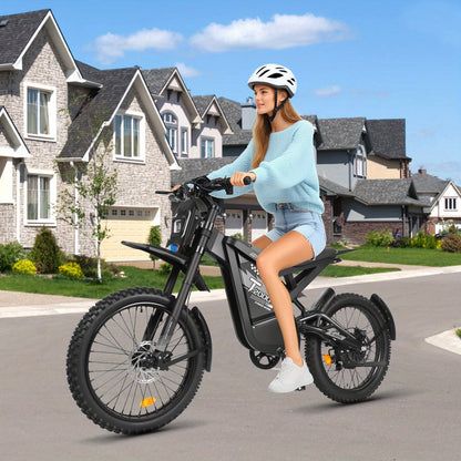 Adult Electric Bike with 48V 30AH Removable Battery - 80-Mile Range, 19MPH High-Speed, 4-Mode (Pedal, Bike, Walking, Throttle) - Heavy-Duty Alloy Steel Frame, Disc Brakes, 500W-740W Motor - Men & Women's All-Terrain E-Bike fo