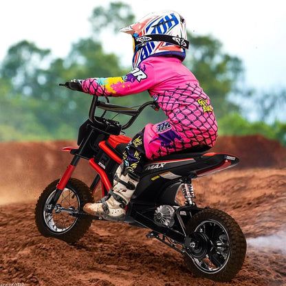 24V Electric Kids Dirt Bike - 350w Powerful Motorcycle, 3 Speed Modes Up to 14.29MPH, Off-Road Motocross Bike Gift for Ages 8-12, No.9, Christmas Gift Birthday Gift for Kids Boys Girls, Christmas Decoration