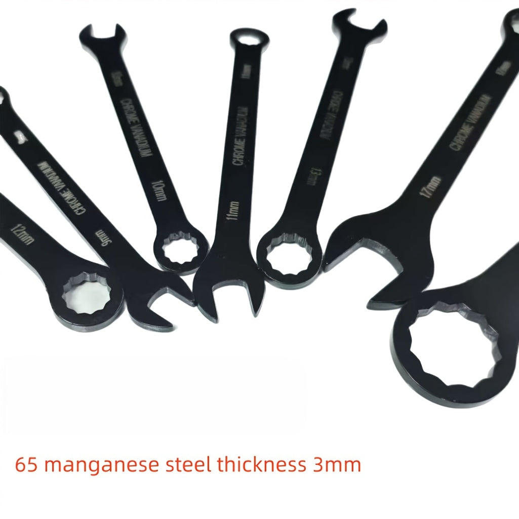 14pcs Industrial-Grade Dual-Purpose Combination Wrench Set - Ultra-Thin 3mm Thick, Manganese Steel, Interchangeable Box-End & Open-End, Durable & Wear-Resistant, Ideal for Home Decor, Outdoor Maintenance, and Electric Vehicle