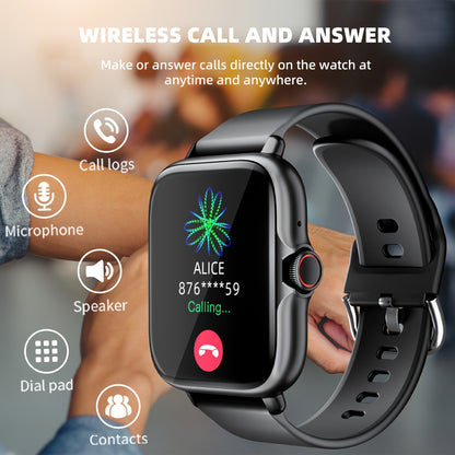 Sports Smart Watch, 1.83'' Full Touch Screen Display with Message, Answer Make Call Smartwatch, Monitoring, Sports Pedometer, Information Alerts, for Iphone Android Phones, Smartbands Fitness Watch for Women Men Friend Gift,